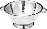 ExcelSteel Heavy Duty Handles and Self-draining Solid Ring Base Stainless Steel Colander, 5 Qt, Stainless