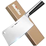 Mueller 7-inch Meat Cleaver Knife, Stainless Steel Professional Butcher Chopper, Stainless Steel Handle, Heavy Duty Blade for Home Kitchen and Restaurant