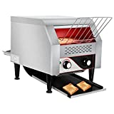 DIYAREA Commercial Conveyor Toaster, 2.2KW 110V 300 PCS/Hour Heavy Duty 304 Foodgrade Stainless Steel Toaster for Home Restaurants or Bakery Use