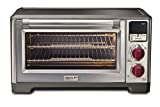 Wolf Gourmet Elite Digital Countertop Convection Toaster Oven with Temperature Probe, Stainless Steel and Red Knobs (WGCO150S)