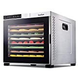 Ivation 10 Tray Commercial Food Dehydrator Machine | 1000w, Digital Adjustable Timer and Temperature Control | Dryer for Jerky, Herb, Meat, Beef, Fruit and To Dry Vegetables | Stainless Steel