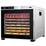 VIVOHOME Stainless Steel Electric 1000W 10 Trays Commercial Food Dehydrator Machine with Digital Timer and Temperature Control for Fruit Vegetable Meat Beef Jerky Maker ETL Listed