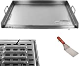 Griddle Stainless Steel Flat Top With reinforced brackets under griddle-Heat Distributor Heavy Duty Comal Plancha 32' x17'