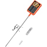 ThermoPro TP510 Waterproof Digital Candy Thermometer with Pot Clip, 8' Long Probe Instant Read Food Cooking Meat Thermometer for Grilling Smoker BBQ Deep Fry Oil Thermometer