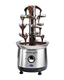 Nostalgia Stainless Steel Cascading Fondue Fountain, 2-Pound Capacity, Easy To Assemble 4 Tiers, Perfect For Chocolate, Nacho Cheese, BBQ Sauce, Ranch, Liqueurs, 2 lb