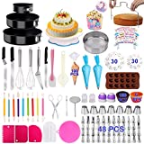 Cake Decorating Supplies Cake Decorating Kits Baking Set with Springform Cake Pans Set,Cake Rotating Turntable,Cake Decorating Tools, Cake Baking Supplies for Beginners and Cake Lovers
