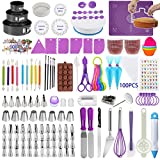 Cake Decorating Supplies Kit Set of 542, Baking Pastry Tools with 3 Packs Springform Cake Pans, Non-stick Pastry Mat, Turntable Stand,Cake Leveler, Russian and Ball Icing Tips with Pattern Chart