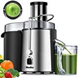 Mueller Juicer Ultra Power, Easy Clean Extractor Press Centrifugal Juicing Machine, Wide 3' Feed Chute for Whole Fruit Vegetable, Anti-drip, High Quality, Large, Silver