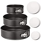 Hiware Springform Pan Set of 3 Non-stick Cheesecake Pan, Leakproof Round Cake Pan Set Includes 3 Pieces 6' 8' 10' Springform Pans with 150 Pcs Parchment Paper Liners