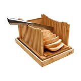 Bread Knife 14.5 inch & Bread Slicer for Homemade Bread, Bread Slicing Guide, Compact Bread Cutting Guide with Crumb Tray