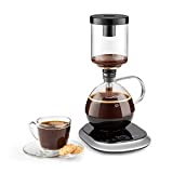KLARSTEIN Syphon Vacuum Coffee Maker, 360° Base, LCD Display, Touch Operation, Keep-Warm Function, 500 Watts, 0.5 Litre, Automatic and Manual Preparation Mode, Piano Black