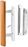PRIME-LINE C 1204 Sliding Glass Door Handle Set – Replace Old or Damaged Door Handles Quickly and Easily – White Diecast, Mortise/Hook Style (Fits 3-15/16” Hole Spacing)
