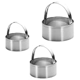 3 Pieces Round Biscuit Cutter with Handle - Stainless Steel Round Circle Doughnut Cutter Baking Molds Assorted Size