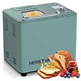 Neretva Bread Machine, 20-in-1 Stainless Steel Bread Maker with Nonstick Bread Pan [Upgraded Version], 2LB Breadmaker, Gluten-Free Setting, Large LED Display, 15H Reserve & 1H Keep Warm, 3 Crust Colors and 2 Loaf Sizes