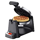 Flip Belgian Waffle Maker, Elechomes 180° Rotating Waffle Iron (1.4' Thick Waffles) with LCD Display Digital Timer Non-Stick Coating Plates Removable Drip Tray Recipes Included, Stainless Steel