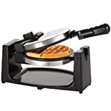 BELLA Classic Rotating Non-Stick Belgian Waffle Maker, Perfect 1' Thick Waffles, PFOA Free Non Stick Coating & Removeable Drip Tray for Easy Clean Up, Browning Control, Stainless Steel