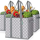 WISELIFE Reusable Grocery Bags [3 Pack],Large Grocery Tote Bag Water Resistant Shopping Bags Foldable Grocery Bag for Clothes,Toys,Shoes and Picnic