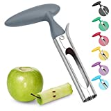 Asdirne Premium Apple Corer, Food-Grade Stainless Steel Blade, Sturdy Ergonomic Handle, Easy to Use, Sharp and Durable, for Removing Cores of Apples and Pears, 6.9Inch, Gray