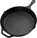 Utopia Kitchen 12.5 Inch Pre-Seasoned Cast iron Skillet - Frying Pan - Safe Grill Cookware for indoor & Outdoor Use - Cast Iron Pan