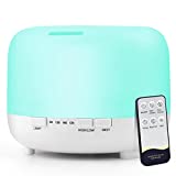 Aromatherapy Essential Oil Diffuser for Room: 500ml Aroma Air Humidifier Remote Control for Home Large & Small Rooms - Ultrasonic Cool Mist Diffusers Oils Vaporizer with Light & Timer Bedroom Office
