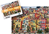 1000 Piece Puzzle for Adults by Gifted Stuff - Colorful Town Landscape - Gift Box - Family Game Night