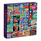 Galison Vintage Motel Signs 500 Piece Jigsaw Puzzle for Adults, Classic Family Puzzle with 500 Pieces and Vintage Artwork