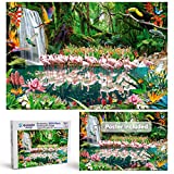 Quazzie Design Jigsaw Puzzles for Adults 1000 Piece Jungle Scene with Birds an Adult Jigsaw Puzzle for Kids and Teens too a Cool Colorful Hard Jigsaw Puzzle with Sturdy Pieces Nature Large 20 x 29.5In