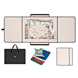 1500 Piece Puzzle Board, Portable Puzzle Board, Puzzle Mat with 1 Handle Bag, 2 Sorting Trays and 6 Colorful Trays, Puzzle Mat for Jigsaw Puzzles, Puzzle Boards for Adults, Non-Slip Surface, Black