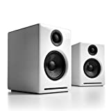 Audioengine A2+ Plus Wireless Speaker Bluetooth | Desktop Monitor Speakers | Home Music System aptX Bluetooth, 60W Powered Bookshelf Stereo Speakers | AUX Audio, USB, RCA Inputs,16-bit DAC (White)