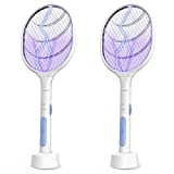 Bug Zapper 2 Pack, VANELC USB Rechargeable Electric Fly Swatter Lamp & Racket, 3000 Volt Pest Insects Control Flying Bugs Trap Mosquito Killer for Home, Kitchen, Office, Outdoor