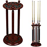 Cue Rack Only - Revolving 9 Pool - Billiard Stick Cue Rack - Stand Mahogany Finish