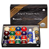 Aramith Tournament Value Pack Tournament Billiard Pool Ball Set 2 1/4' with Six Red Dots Pro-Cup Cue Ball, Micro-Fibre Cloth, Ball Cleaner, Jim Rempe 2 1/4' Training Ball