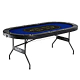 Barrington Billiards Texas Holdem Poker Table for 10 Players with Padded Rails and Cup Holders, Black (ARC084_116B)