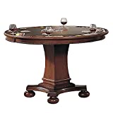 Sunset Trading Bellagio Dining/Game Table, Reversible Poker Top with Cup Holders, Walnut