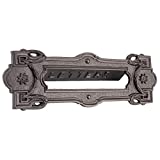 Cast Iron Vintage Mail Letter Slot for Door (Front & Back Plates) Vintage Mailbox Slot for Walls & Doors, Antique Door Mail Slot Cover W/Mounting Hardware | MS-81
