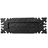 SKANDH Iron Black Antique Powder Coated 12'x4' Inch Letter Plate Mail Slot For Front Door