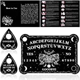 Pendulum Dowsing Divination Board Set Black Wooden Talking Board with Planchette Accessories for Teens Adults Birthday Party and Family Gatherings Games Supplies (Moth Style)