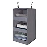 GRANNY SAYS 3-Shelf Hanging Closet Organizer, Collapsible Hanging Closet Shelves, Hanging Organizer for Closet & RV, Gray, 29.9' H X 12' W X 12' D, 1-Pack