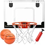 LotFancy Mini Basketball Hoop for Door, Indoor Basketball Goal for Kids Adults, 18 x 12'' Shatter Resistant Backboard, 9'' Rim and 5'' Ball