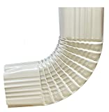 Gutterworks 90 Degree Aluminum Downspout Gutter Elbow Style B - 2x3 inches or 3x4 inches (3x4 Inches, Classic Cream)