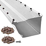 5' Aluminum Gutter Guard 5''×150'，35 Year Gutter Cover System for Roofs, Floor Surfaces and high-Rise Buildings Matched Screws Included (50pcs)