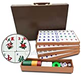 Mose Cafolo Chinese Mahjong X-Large 144 Numbered Tiles 1.5' Large Tile with Carrying Travel Case Pro Complete Mahjong Game Set - (Mah Jong, Mahjongg, Mah-Jongg, Mah Jongg, Majiang)