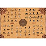 The Mindful Word Yoga Poses Poster (24x36 Inches) - Yoga Poster with 62 Beginner - Int. Asanas/Positions/Stretches - Printed on 100% Recycled Paper - Postures in English & Sanskrit (Rolled/Tube)
