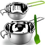Double Boiler Pot Set for Melting Chocolate, Butter, Cheese, Caramel and Candy - 18/8 Steel Melting Pot, 2 Cup Capacity, Including The 1000ml and 600ml Capacity…