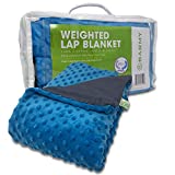 BARMY Weighted Lap Pad for Kids (24”x24”, 5lbs, 7 Colors) Weighted Lap Blanket with Removable, Washable Cover, Sensory Lap Pad for Child, Toddler, 100% Cotton Inner Weighted Blanket, Aqua Blue