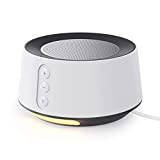White Noise Machine with 14 Soothing Sounds and Warm Night Light for Sleeping, 5 Timers and Memory Feature Plug in Sound Machine for Baby, Adults-White