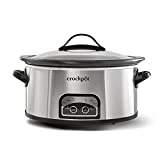 Crock-pot SCCPVF620S Smart Pot Slow Cooker with Easy to Clean Stoneware | Programmable 6 Quart | Stainless Steel
