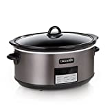 Crock Pot Slow Cooker|8 Quart Programmable Slow Cooker with Digital Countdown Timer, Black Stainless Steel - SCCPVFC800-DS