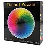 Moruska 1000 Piece Puzzles for Adults Teen - Gradient Color Rainbow Large Round Jigsaw Puzzle Difficult and Challenge