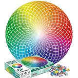 BUSCBEAR Rainbow Jigsaw Puzzle Gradient Color Round Puzzle 1000 Pieces for Adults Colorful Circular Puzzle Family Game Educational Gift Home Wall Decoration